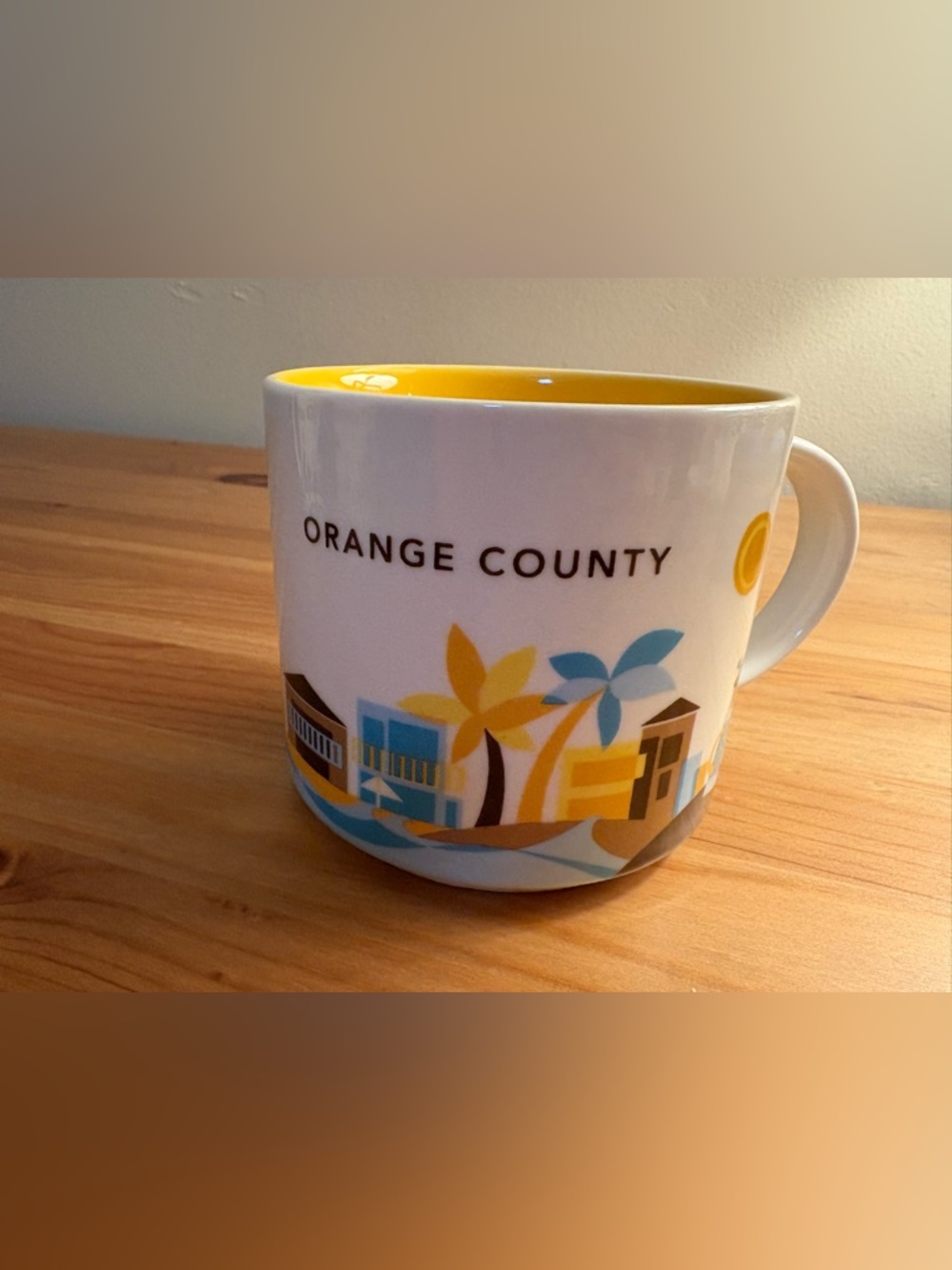 Starbucks You Are Here Orange County Yellow & Blue Ceramic Mug